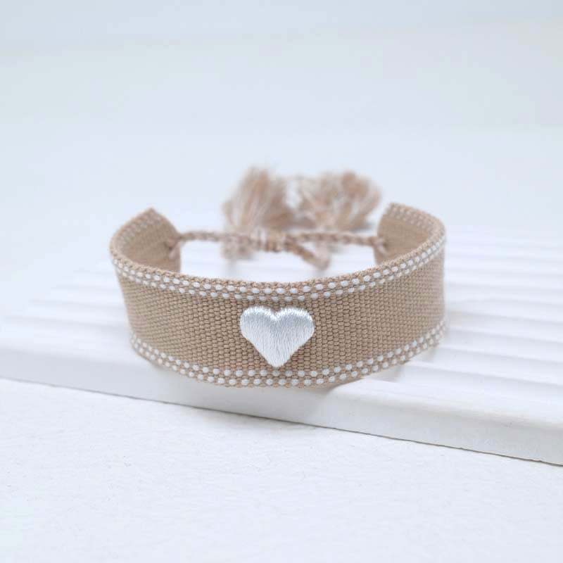 Wholesale Cord Logo Letter Love Woven Tassel Bracelet